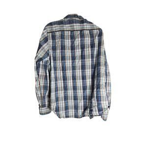 Thread & Cloth Shirt Mens XXL Blue Plaid Button Up Long Sleeve Collared Cotton